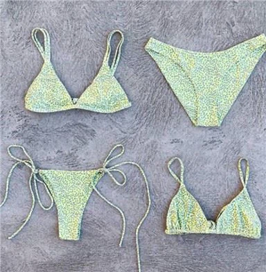 Adjustable Strap Yellow Leopard Print Swimsuit