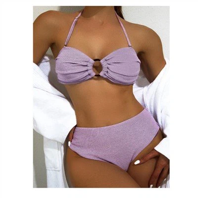 Glitter Ring Front Halter Bikini