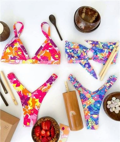 Bathing Suit Colorful Wildflower Swimwear