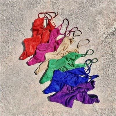 Glitter Swimwear High Quality Bathing Suit Solid Glitter One Piece Swimsuit