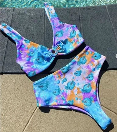 High Waisted Printed Bikini High Cut Bikini High Waist Swimwear