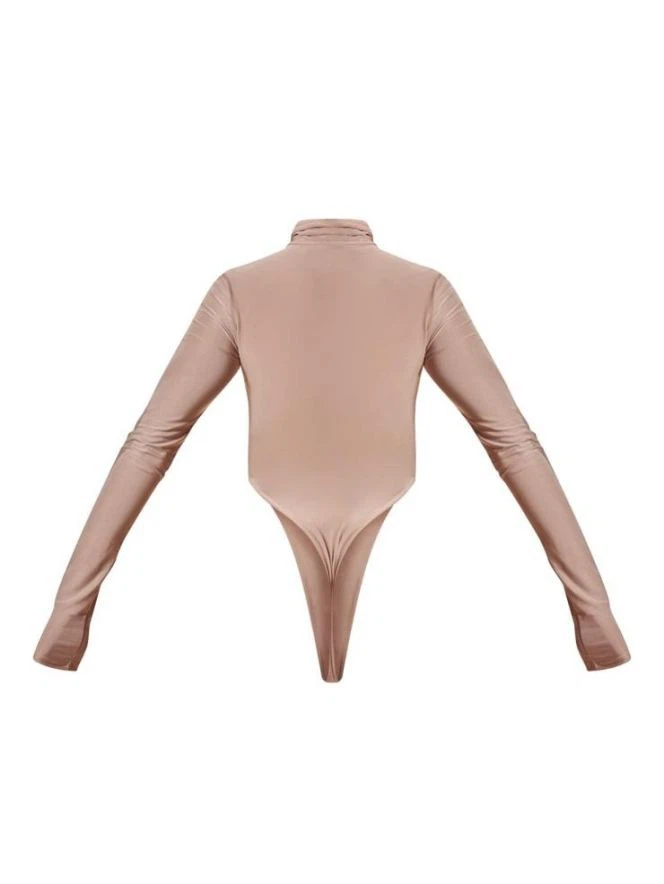 Classic Slinky High Neck Long Sleeve Bodysuit
