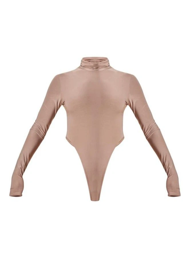 Classic Slinky High Neck Long Sleeve Bodysuit