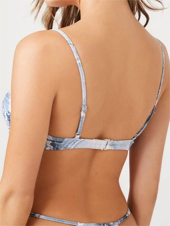 Denim Underwire Top Brazilian Bottom Bikini Sets