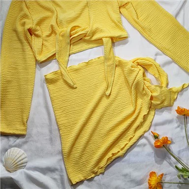 Crinkle Ruffle Swimsuit Sarongs For Women 2023