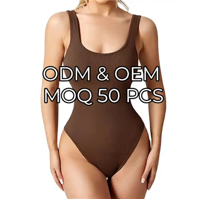 Sporty Fit Jumpsuit Sleeveless Knitted Bodysuit