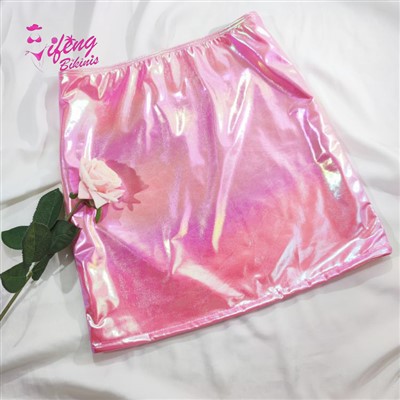 Hot Metallic Pink Skirt Bikini Sarong