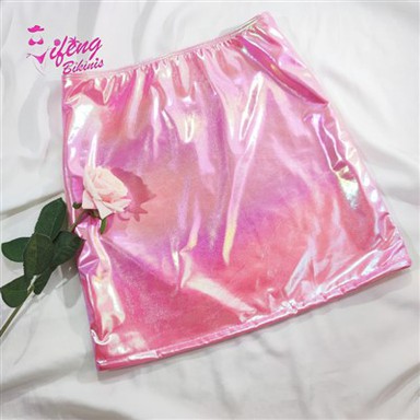 Hot Metallic Pink Skirt Bikini Sarong