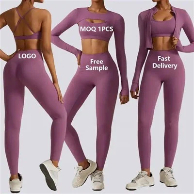 Solid Quick Dry Workout Seamless Yoga Set