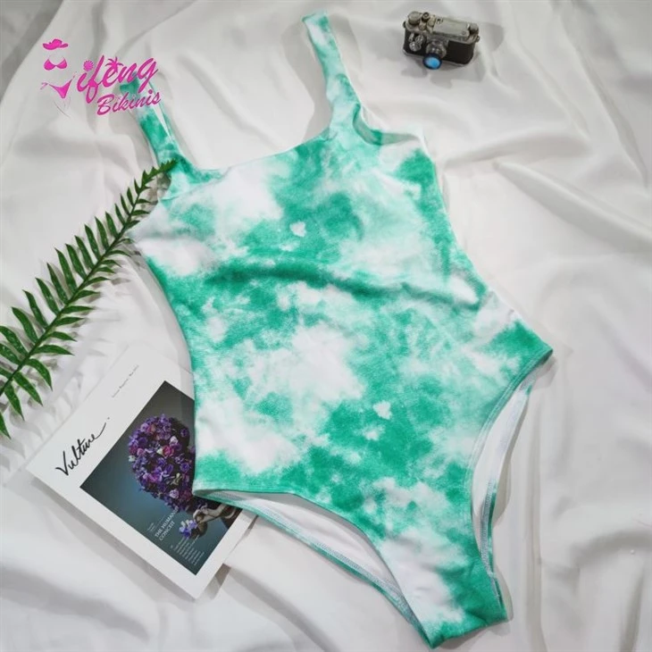 Tie-dye Style Recycled One Piece Mommy And Me Swimsuits
